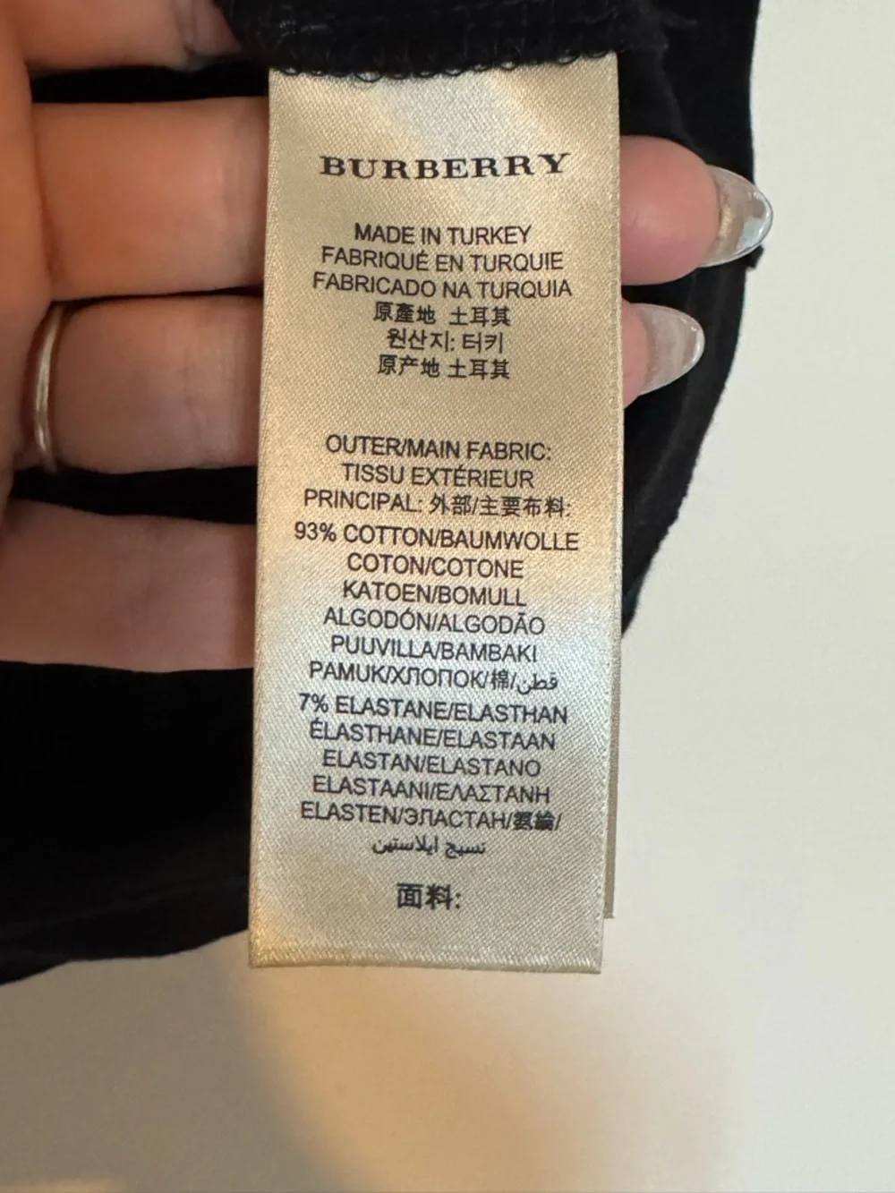 Burberry Brit Black Top Nova Check Cuff Sleeve Size M - Picture 6 of 8